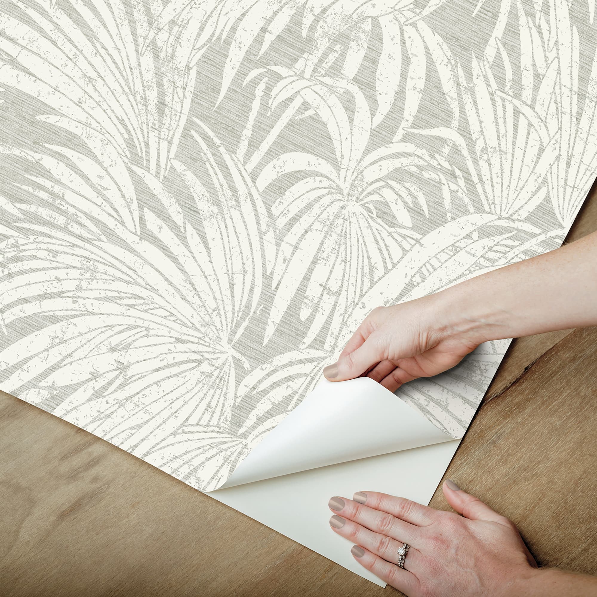 NuWallpaper Egypt Sherrod Neutral Cassava Palm Peel & Stick Wallpaper
